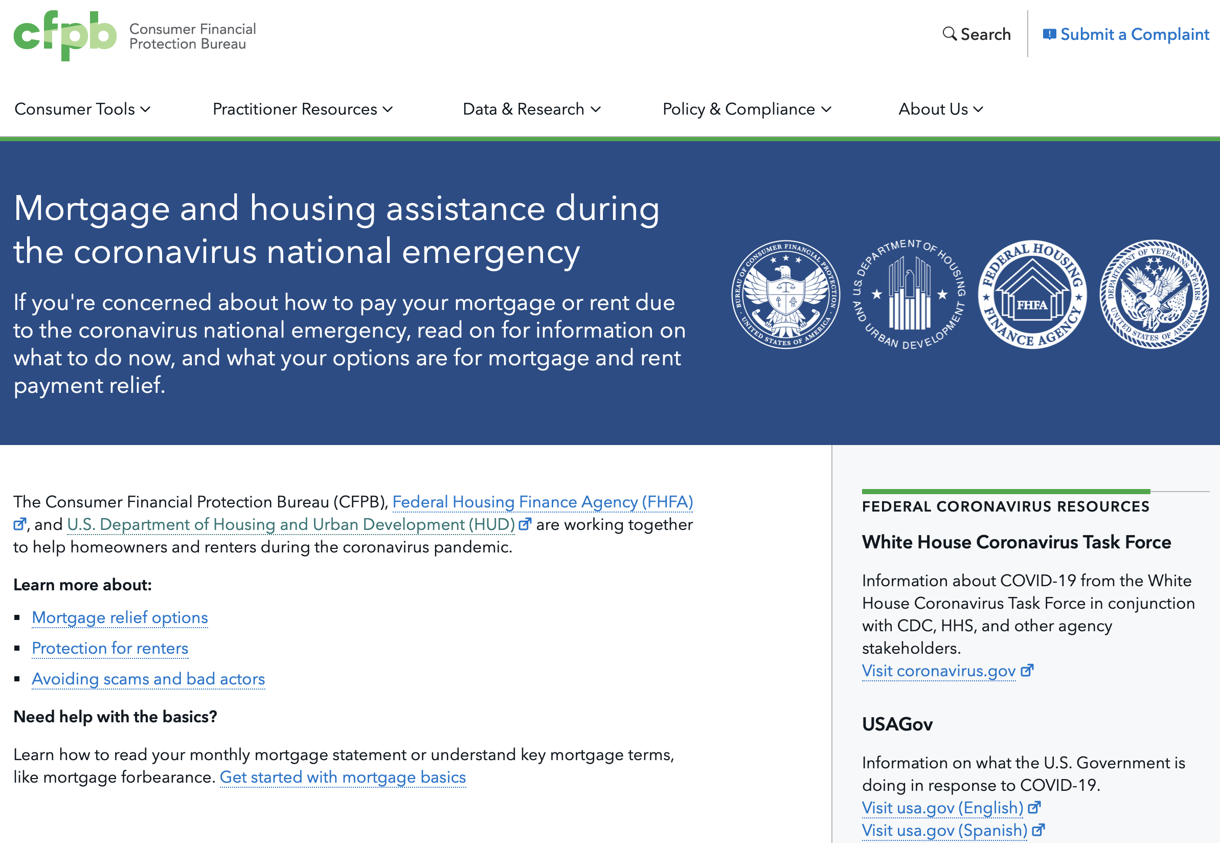 Feds Launch COVID19 Housing Assistance Website